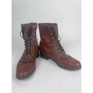 VTG Justin Boots Women’s 8 Bullhide Lacer Kiltie Brown